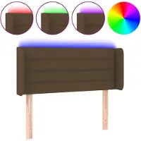 vidaXL Hoofdbord LED 83x16x78/88 cm stof donkerbruin