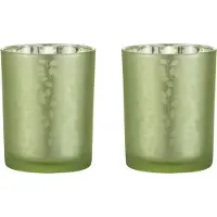 Dulaire Waxinelichthouder Glas Groen 2 st. - 12.5 cm
