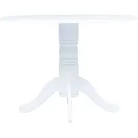 vidaXL Eettafel 106 cm massief rubberwood wit