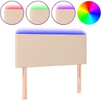 vidaXL Hoofdbord LED 80x5x78/88 cm kunstleer cappuccinokleurig