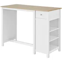SoBuy Keukentafel met opbergplanken - 120 x 55 x 90 cm - Wit