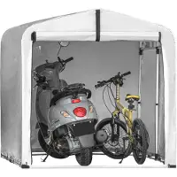 SoBuy Fietsberging KLS11-L - Aluminium Frame - Waterdicht - 159 x 219 x 165 cm - Wit