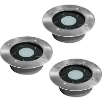 Ks Verlichting - grondspot - Puck - solar - set van 3 - tuinlampen - solar tuinverlichting - modern - zonneenergie buitenverlichting