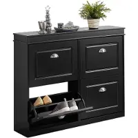 SoBuy Schoenenkast met 4 lades - 105 x 24 x 82 cm - Zwart