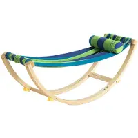 SoBuy Kinderhangmat / Schommelstoel voor Kinderen met Veiligheidsstopper – 120x46x36 cm – Blauw