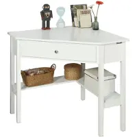 SoBuy FWT31-W Bijzettafel met lade - Hoekmodel - 76 x 76 x 76 cm - Wit