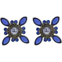 Behave Vintage oorknop - blauw -