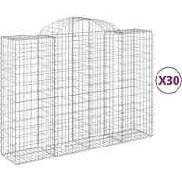 vidaXL Schanskorven 30 st gewelfd 200x50x140/160 cm ijzer