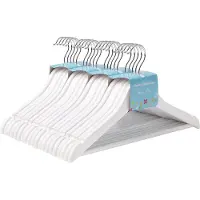 Hoppa! Songmics Kinder-kleerhanger, 20 Stuks, Met Inkeping, 360 Graden Draaibaar, Wit, 35 Cm