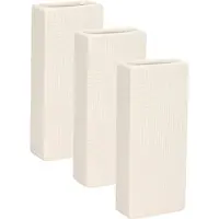 Gerimport Waterverdamper - 6x - ivoor wit - keramiek - 400 ml - radiatorbak luchtbevochtiger - 7,4 x 17,7 cm