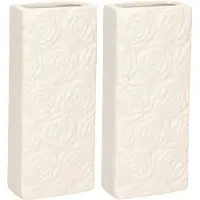 Gerimport Waterverdamper - 4x - wit - keramiek - 400 ml - radiatorbak luchtbevochtiger - 7,4 x 17,7 cm