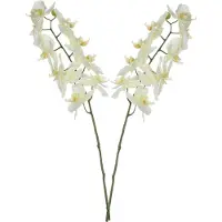 Mica Decorations Kunstbloem Orchidee tak - 2x - wit - 71 cm - Kunst zijdebloemen