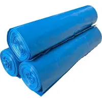 Knapzak Vuilniszakken Restafval Blauw Onbedrukt Zonder Lint | LDPE Ondoorzichtig Regeneraat | 35 Micron | 120 L (250 stuks)