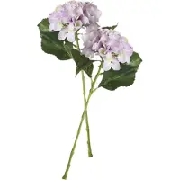 Mica Decorations Kunstbloem Hortensia tak - 2x - lila paars - 51 cm - losse steel - Kunst zijdebloemen