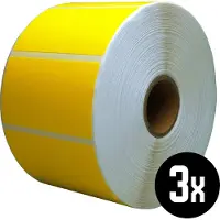 DULA Compatible Zebra Labels 57x32mm - 1500 etiketten per rol - kern 25mm - Geel - Permanent - 3 rol