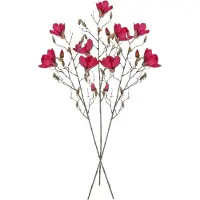 Mica Decorations Kunstbloemen Magnolia takken - 3x - 88 cm - roze - Kunst zijde - Boeket - stelen - siertakken