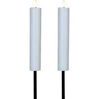 Anna's Collection Anna Collection solar kaars fakkel - 2x - wit - tuinsteker - H76 cm - 3D lont - tuinlamp