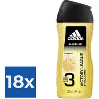 Adidas Douche & Shampoo Men - Victory League 250ML - Voordeelverpakking 18 stuks