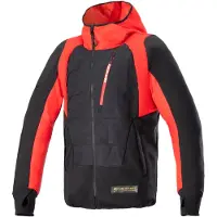 Alpinestars MO.ST.EQ Hybrid Hooded Jas Zwart Flame Rood Maat 3XL