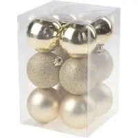 Cosy & Trendy 12x Gouden kunststof kerstballen 6 cm - Mat/glans - Onbreekbare plastic kerstballen - Kerstboomversiering goud