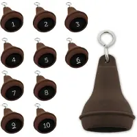 Combicraft Peervormige sleutelhangers 10 stuks (+ gravering 1 t/m 10) - Bruin