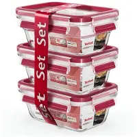 Tefal MasterSeal Glass - Vershouddozenset - 3-delig - Glas - Stapelbaar