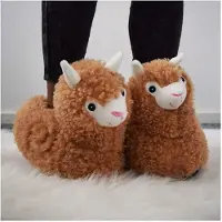 Mikamax Alpaca Slippers - Sloffen - One Size 36-41- Lichtbruin
