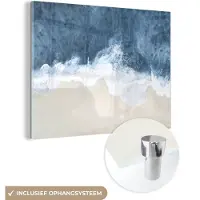 MuchoWow Glasschilderij 160x120 cm - Schilderij acrylglas - Strand - Zee - Water - Natuur - Foto op glas - Muurdecoratie woonkamer - Wanddecoratie slaapkamer - Schilderijen