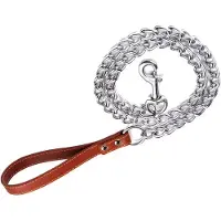 Nobleza Ketting hondenriem - Maat L - Lengte 120cm - Honden riem ijzer- Bruin