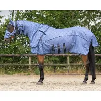 QHP Vliegendeken collection nek+hoed - maat 115/155 - country blue