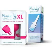 Merula menstruatie cup XL + douche - strawberry roze