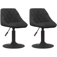 vidaXL Eetkamerstoelen draaibaar 2 st fluweel zwart