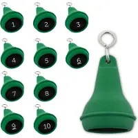 Combicraft Peervormige sleutelhangers 10 stuks (+ gravering 1 t/m 10) - Groen