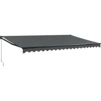 vidaXL Luifel uittrekbaar 5x3 m stof en aluminium antracietkleurig