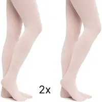 Rumpf Balletpanty Meisje (2x) - 102 Sylvie - Roze Ballet Maillot - 2pack - Maat 128-140 - 8/10 jaar