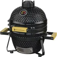 Kitchenbrothers Kamado BBQ - Houtskool - 13inch - PFAS-vrij - Ø27cm - Zwart