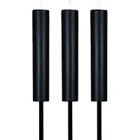 Anna's Collection Anna Collection solar kaars fakkel - 3x - zwart - tuinsteker - H76 cm - 3D lont - tuinlamp