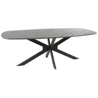Hoyz Collection eetkamertafel 215 deens ovaal 3d melamine slate stone