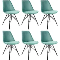 Dutchbone SET van 6 Kick kuipstoel - Velvet - Mintgroen (6 stuks)