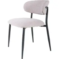 Home67 Eetkamerstoel dion bouclé naturel