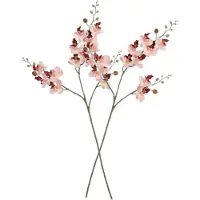 Mica Decorations Kunstbloemen Orchidee tak - 2x - lichtroze - 75 cm - Kunst zijdebloemen - siertakken - planten - bloemetjes