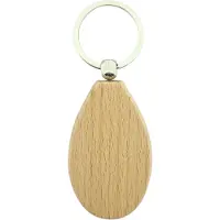 Combicraft Blanco houten sleutelhanger druppel 58x36mm - verpakking 10 stuks