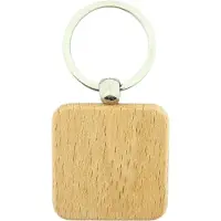 Combicraft Blanco houten sleutelhanger vierkant 40x40mm - verpakking 10 stuks