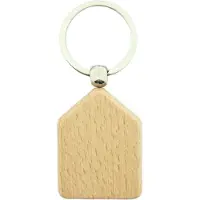 Combicraft Blanco houten sleutelhanger huis 45x35mm - verpakking 10 stuks