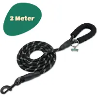 Mister Mill Reflecterende Hondenriem 2 Meter Zwart - Honden Riem - Hondenlijn - Honden Lijn