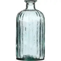Natural Living Bloemenvaas Stripes - helder transparant - glas - D10 x H20 cm - Vazen