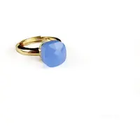 Sophie Ring in zilver geelgoud verguld model pomellato blauwe steen