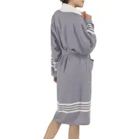 Lalay Gevoerde hamam badjas Krem Sultan dark grey van Lalay