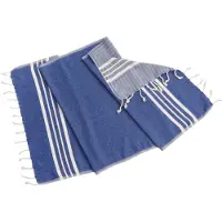 Lalay Gastendoek Krem Sultan royal blue van Lalay