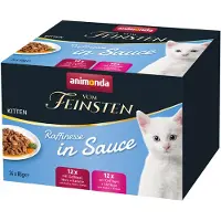 Animonda Vom Feinsten 48 x 85 g Adult Raffinesse in Sauce Kitten gemengd pakket nat kattenvoer